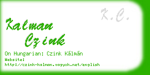 kalman czink business card